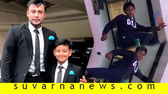 Actor Darshan Son Vinish Accepts Bottle cap Challenge Actor Darshan Son Vinish Accepts Bottle cap Challenge