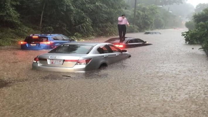Flooding around White House in America Flooding around White House in America