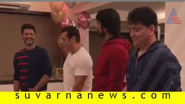 Salman Khan Kiccha Sudeep prabhudev dance in Dabang 3 set goes viral Salman Khan Kiccha Sudeep prabhudev dance in Dabang 3 set goes viral