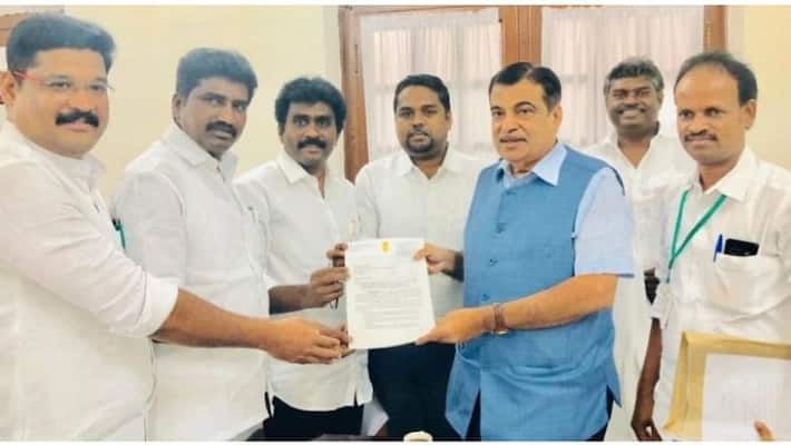 DMK mp plea to Nithin katkari on salem - chennai 8 ways road scheme DMK mp plea to Nithin katkari on salem - chennai 8 ways road scheme
