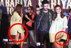 (Video): Parineeti Chopra finds it troublesome to handle green mini dress