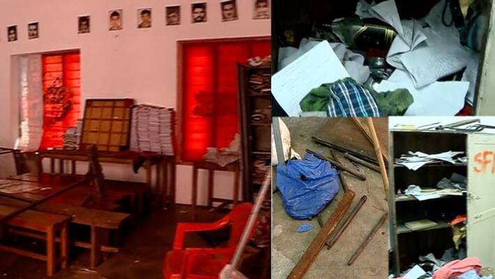 liquor bottles and gas stove found in sfi unit room in university college thiruvananthapuram liquor bottles and gas stove found in sfi unit room in university college thiruvananthapuram
