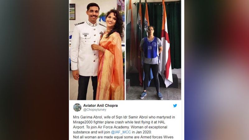 रिटायर्ड एयर मार्शल अनिल चौपड़ा ने ट्वीट करते हुए गरिमा और समीर की फोटो शेयर की। जिसमें उन्होंने गरिमा की तारीफ करते हुए लिखा, "सभी महिलाएं बराबर नहीं होती, कुछ जवानों की पत्नियां होती हैं। "