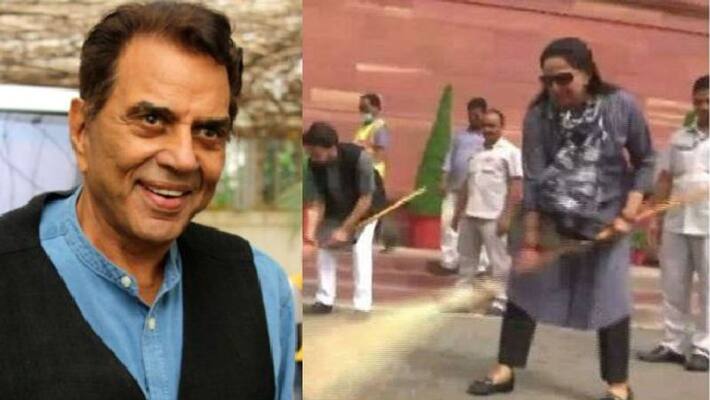 Dharmendra Trolls Hema Malini s Sweeping At Parliament Wins Over Twitter Dharmendra Trolls Hema Malini s Sweeping At Parliament Wins Over Twitter