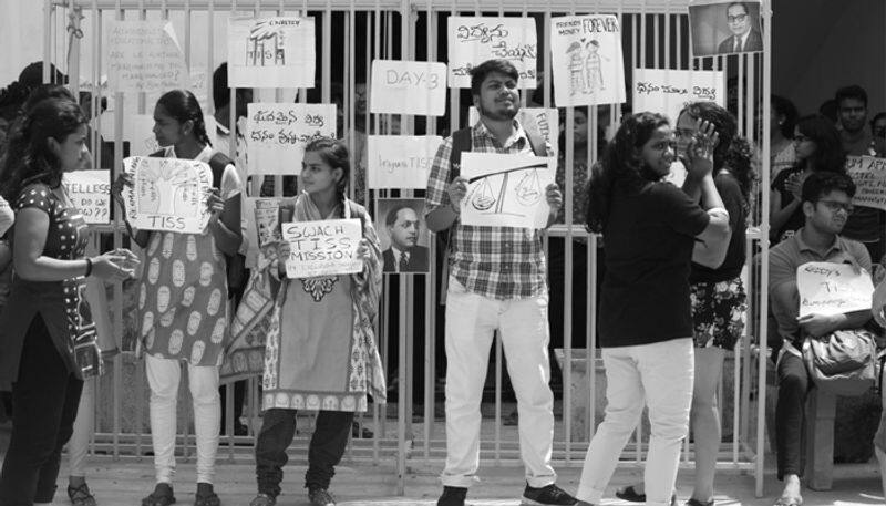 students protest in TISS Hyderabad