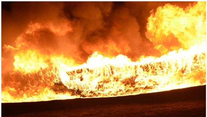 Fire at a power plant ... - Giant plastic pipe burnt down Fire at a power plant ... - Giant plastic pipe burnt down