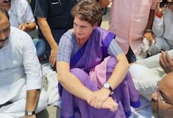 Priyanka gandhi staged against protest mirzapur administration, ruckus in assembly