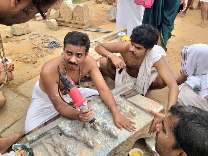 Nava Brindavana restoration work start in Anegundi Koppal