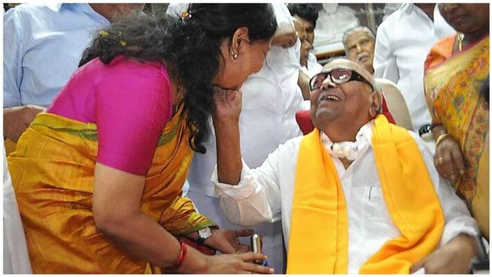 karunanidhi 97th birthday...Kanimozhi elasticity register karunanidhi 97th birthday...Kanimozhi elasticity register