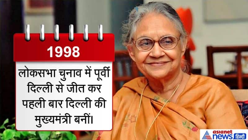 साल 1998 में हुए चुनाव में कांग्रेस के जीत हासिल करने के बाद उन्हें दिल्ली का मुख्यमंत्री बनाया गया। यह पद शीला दीक्षित को इतना रास आया कि वह अगले 15 सालों तक दिल्ली की मुख्यमंत्री की कुर्सी पर काबिज रहीं।