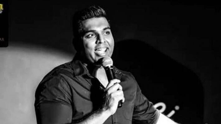 Comedian Manjunath Naidu collapses and dies on stage in Dubai Audience thinks it is part of act Comedian Manjunath Naidu collapses and dies on stage in Dubai Audience thinks it is part of act