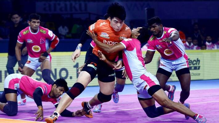 pro kabaddi 2019: jaipur pink panthers beats u mumba in 23-42 pro kabaddi 2019: jaipur pink panthers beats u mumba in 23-42