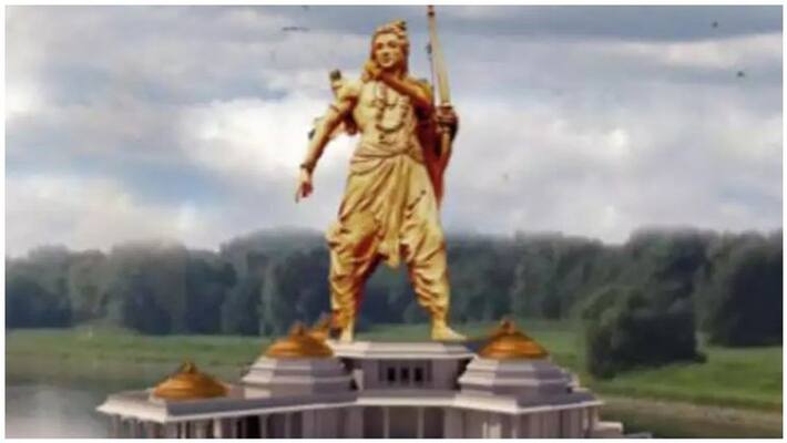 Statue of Lord Ram depicting Patel statue Statue of Lord Ram depicting Patel statue