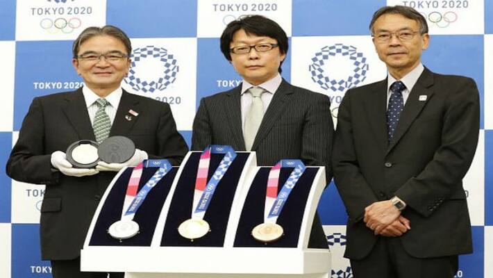 Tokio olympic medals are made of recycled electronic gadgets Tokio olympic medals are made of recycled electronic gadgets