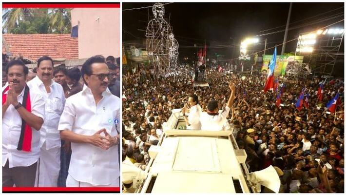 stalin doing campaigh in vellore for dmk candidate kathir ananadh stalin doing campaigh in vellore for dmk candidate kathir ananadh