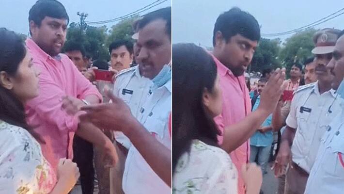 Andhra Pradesh MLA Samineni Udayabhanu son attack traffic police in Hyderabad