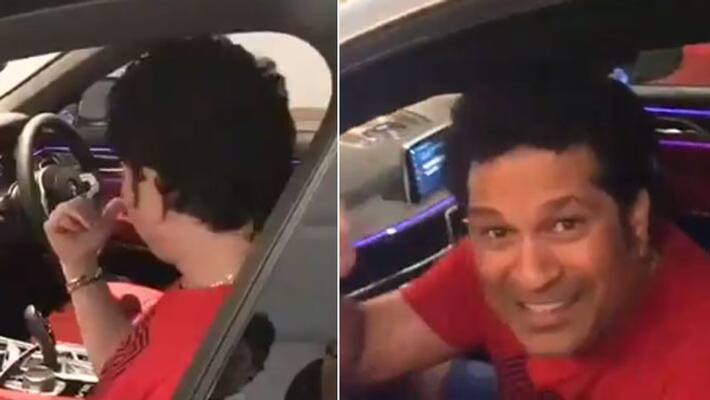 Sachin sitting in car that video goes viral in social media Sachin sitting in car that video goes viral in social media
