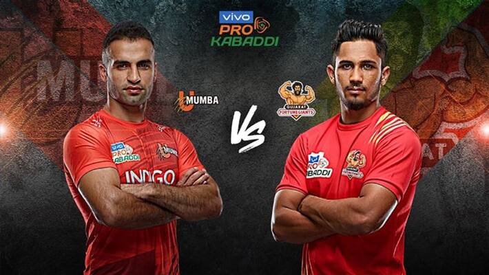 pro kabaddi 2019: u mumba victory against gujrat team pro kabaddi 2019: u mumba victory against gujrat team