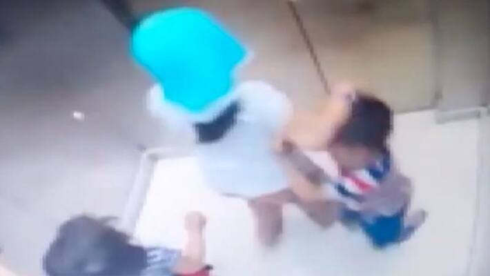 Little sister saves Small brother hanging in lift Little sister saves Small brother hanging in lift