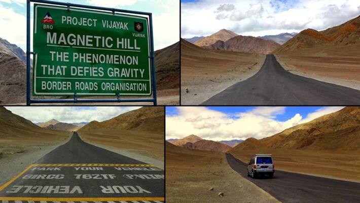 Mysterious magnetic hill of ladakh Mysterious magnetic hill of ladakh