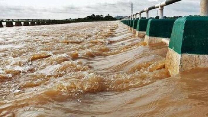 Rivers in Shivamogga swells due to heavy rain Rivers in Shivamogga swells due to heavy rain
