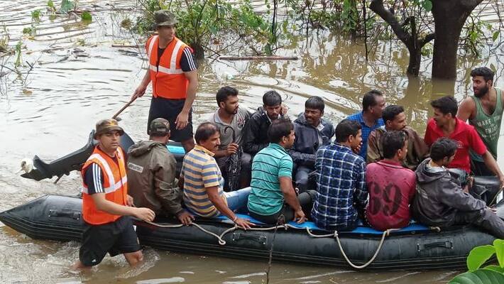 Central rescue operation team arrives to Karnataka to protect flood hit victims Central rescue operation team arrives to Karnataka to protect flood hit victims