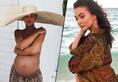 Amy Jackson goes topless; 33-weeks pregnant actress flaunts baby bump