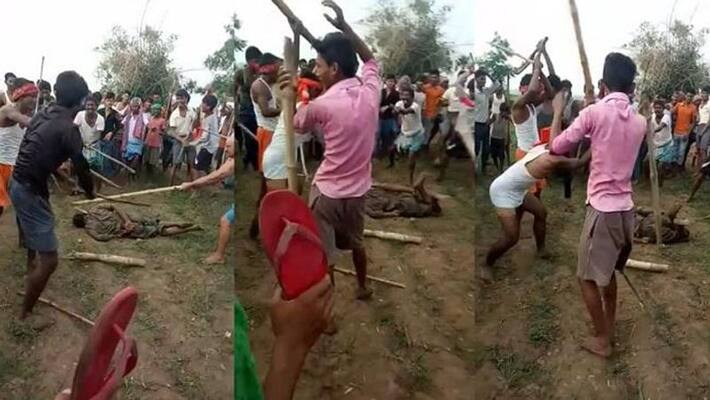 Sensational case of Mob lynching in Bihar, photo viral Sensational case of Mob lynching in Bihar, photo viral