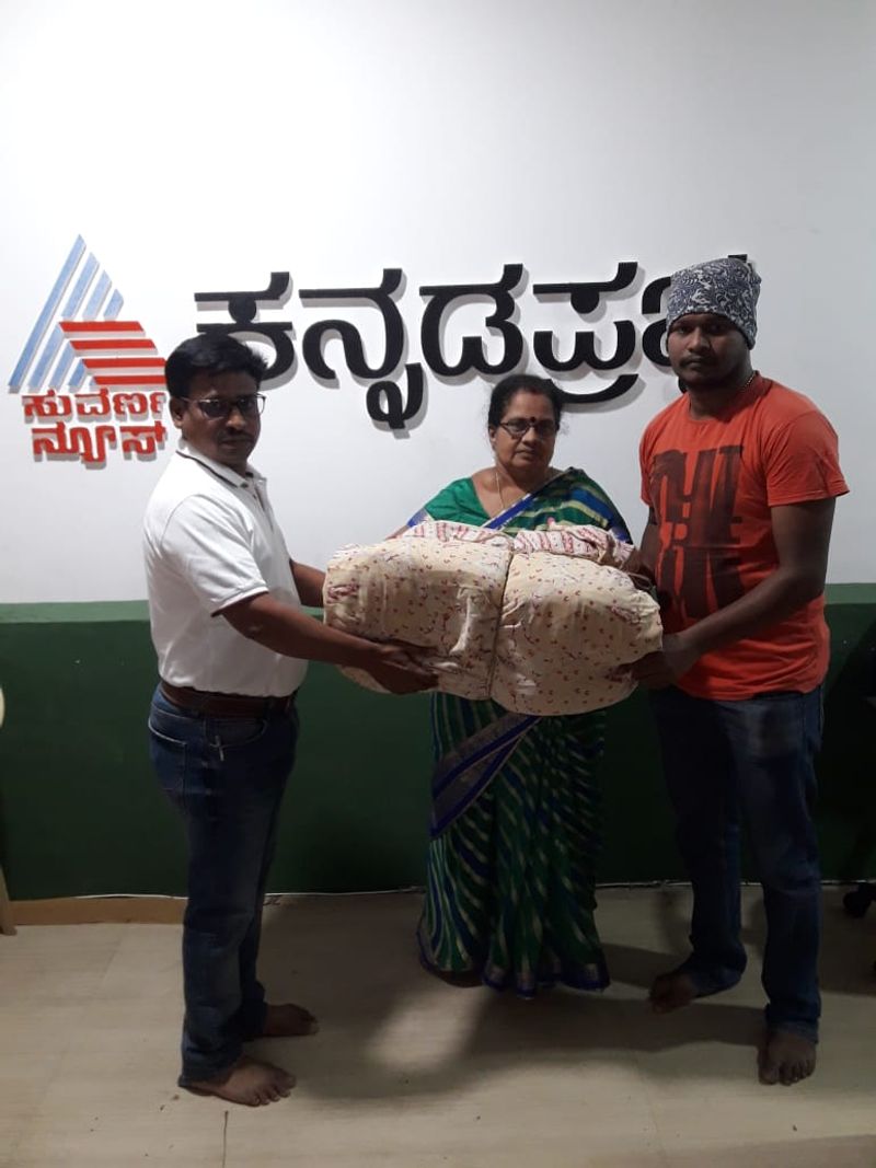 Kannada Prabha and suvarna news with flood victim of north Karnataka send relief materials