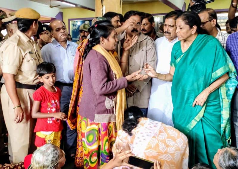 Union finance minister Nirmala Sitharaman reached flood-hit Belagavi, Karnataka today (August 10). Belagavi has been reported to be one of the worst-hit districts