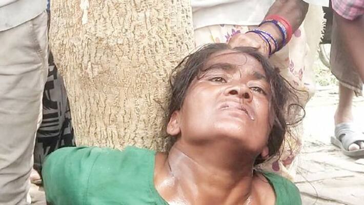 A women punished by People alleged child theft A women punished by People alleged child theft