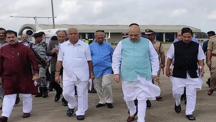 Home Minister Amith Shah begins reviews flood situation in Belagavi Home Minister Amith Shah begins reviews flood situation in Belagavi