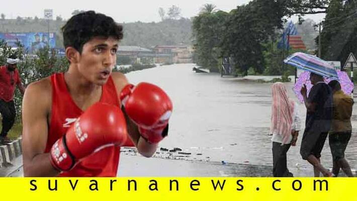 Belagavi flood Silver medalist Nishan manohar swims 45 minutes to attend boxing event in bengaluru Belagavi flood Silver medalist Nishan manohar swims 45 minutes to attend boxing event in bengaluru