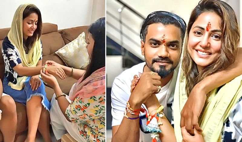 Hina Khan Celebrates Pre Rakhi with Boyfriend Rocky Jaiswal Sisters