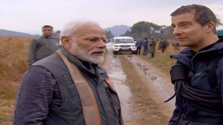 Man Vs Wild: Beer grills met PM Modi after walking 4 km, gave this message to the world Man Vs Wild: Beer grills met PM Modi after walking 4 km, gave this message to the world