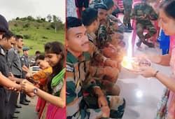 North Karnataka Maharashtra Army pesonnel rescuers receive rakhis from civilians