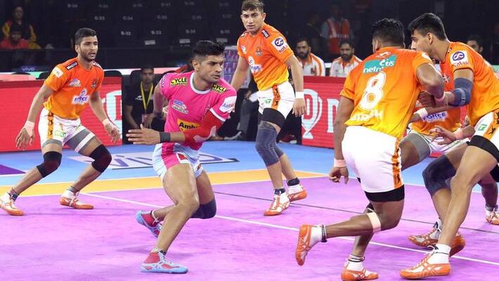 PKL 7 Deepak Niwas Hooda shines as Jaipur Pink Panthers Beat Puneri Paltan PKL 7 Deepak Niwas Hooda shines as Jaipur Pink Panthers Beat Puneri Paltan