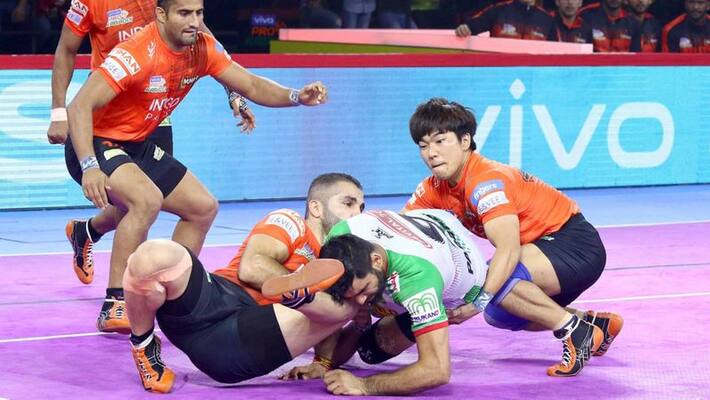 Pro kabaddi 2019 U Mumba Beat Patna Pirates By 34-30 points at Ahmedabad Pro kabaddi 2019 U Mumba Beat Patna Pirates By 34-30 points at Ahmedabad