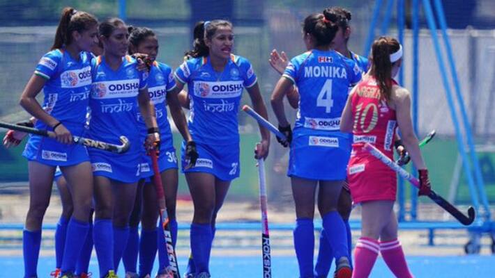 Indian womens hockey team beat japan 2-1 in Olympic Test Event Indian womens hockey team beat japan 2-1 in Olympic Test Event