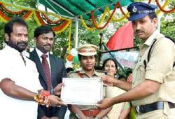Best Constable' award was received on the occasion of Independence Day, a day after the bribe went to jail