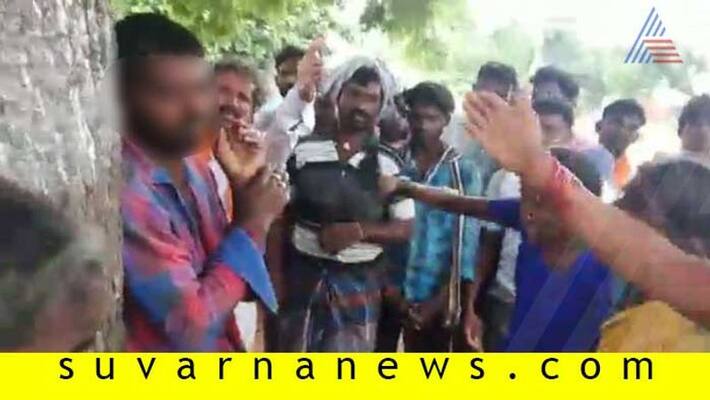 Villagers thrashed mercilessly for Making tiktok video with girl Yadagir Villagers thrashed mercilessly for Making tiktok video with girl Yadagir