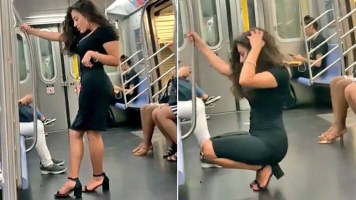 woman photo viral when she take selfie in metro woman photo viral when she take selfie in metro