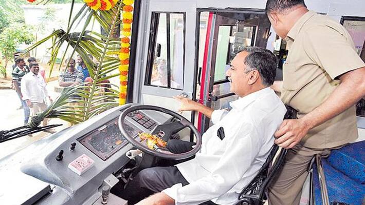 bhupalapally mla gandra venkata ramana reddy drives rtc bus at bhupalpally bus depot bhupalapally mla gandra venkata ramana reddy drives rtc bus at bhupalpally bus depot