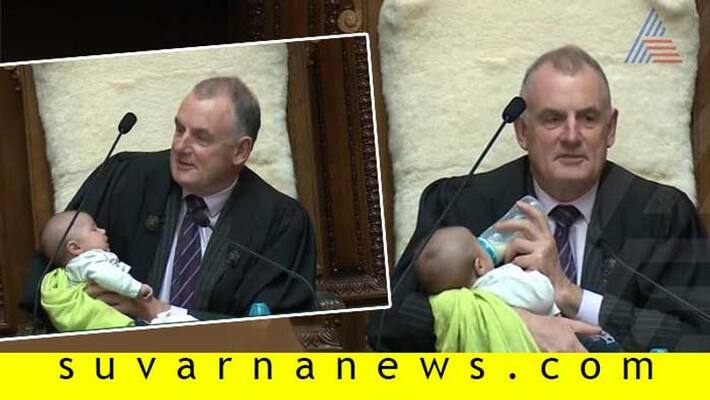 New Zealand Speaker cradles and feeds MP baby in Parliament Internet is in love New Zealand Speaker cradles and feeds MP baby in Parliament Internet is in love