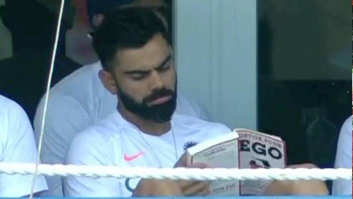 indian cricket captain virat kohli read book during test match, tweeter user comment on indian cricket captain virat kohli read book during test match, tweeter user comment on