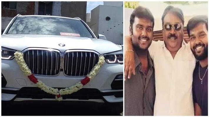 vijayakanth son's give the birthday gift for bmw car vijayakanth son's give the birthday gift for bmw car