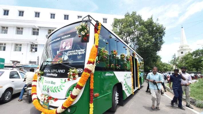 first time 2 electric buses started...Edappadi palanisamy