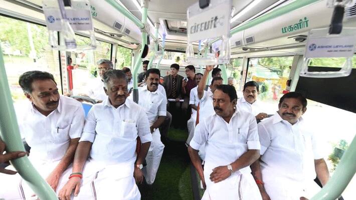 first time 2 electric buses started...Edappadi palanisamy