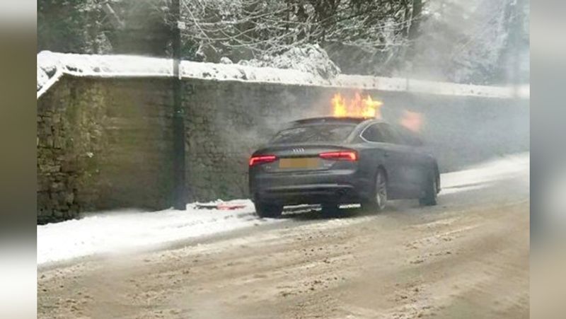 E cigarette explodes burning man and his audi a5 car