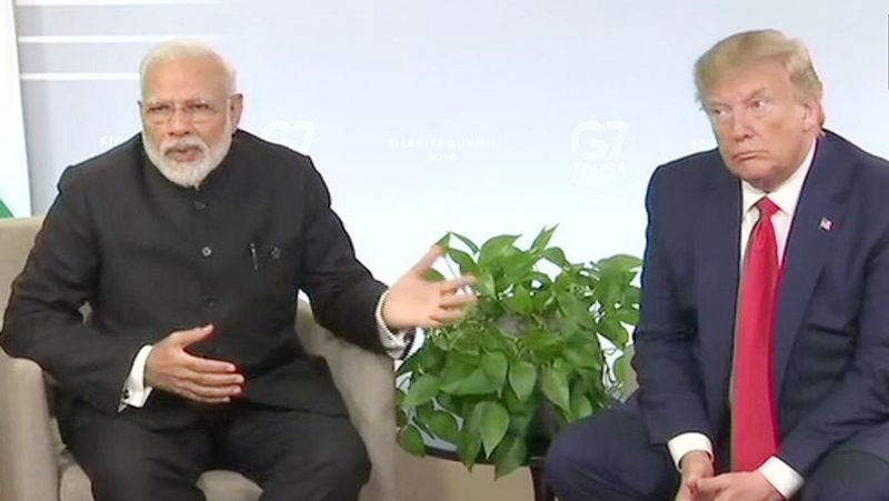 G7 Summit 2019 PM Narendra Modi Meet to Donald Trump talked on Kashmir Issue Artical 370